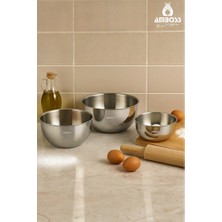 Empressco Set Of 3 Stainless Steel Mixing Bowls For Kitchen And Cooking