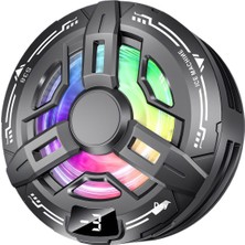 Hadron S38 Manyetik Klipsli Telefon Soğutucu Fan Rgb Işıklı Isı Göstergeli Siyah