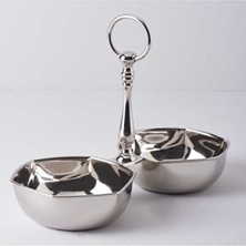 Empressco Şık 2'li 14,5X14,5X19 cm Gümüş Renkli Kase Takımı