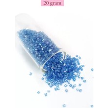 MiraLive Kesme Cam Boncuk 2mm - 20 Gram - Şeffaf Mavi -BNC326