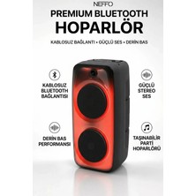 Neffo Taşınabilir 40W LED Işıklı Bluetooth Hoparlör Seti Şarjlı