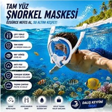 Premini Profesyonel Çift Tüplü Şnorkel Maskesi 180° Görüş Rahat Nefes Beden S-M