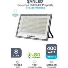 ŞANLED 400W 35.000 Lümen 6500K Beyaz Işık Smd LED Projektör 8 Adet
