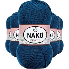 MiraLive 5 Adet Pırlanta Amigurumi El Örgü Ipi Yünü Petrol Mavi 10328