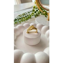Xuping Jewelry Vıp 14K Xuping Taşlı Sarmal Bone Kemik Yüzük