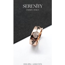 Serenity Kalp Atışı Figürlü Çelik Yüzük