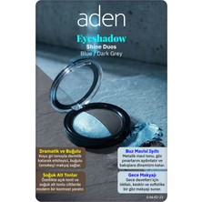 Kentex Aden Eyeshadow Shine Duos - Işıltılı Göz Farı Ikilisi Blue Dark Grey(Mavi Koyu Gri)