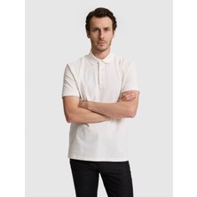 Cacharel Erkek Bej Slim Fit Pamuk Karışımlı Düğmeli Polo Yaka Basic T-Shirt 50328375-VR011