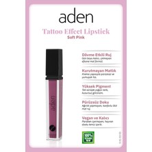 Kentex Aden Tattoo Effect Lipstick - Dövme Etkili Likit Ruj Soft Pink(Gül Pembesi)