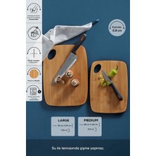 Empressco Bambu Kesme Tahtası Çift Seti 28/33 Cm, Dayanıklı ve Şık Tasarım