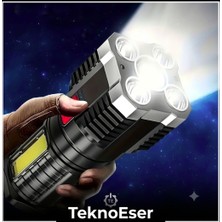 Eser Ticarett Cok Fonksiyonlu LED Kamp Feneri Cob Isikli Sarjli Survival Fener
