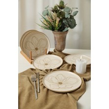 Empressco Taupe Bloom Nordic Pasta Tabağı Seti 6'lı 22 cm