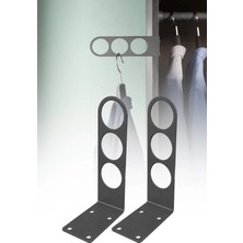 Kıyafet Askısı Metal Metal Elbise Askısı Kıyafet Askılığı 3 Bölmeli Dayanıklı Kıyafet Askı 2 Adet