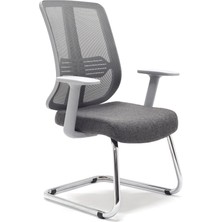 Zeon Büro Ofis Sistemleri // Comfort Visitor Mood Gray Misafir Bekleme Koltuğu Sabit Krom Ayak