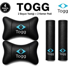 Brtshopping Togg  Oto Boyun Destek Yastığı ve Emniyet Kemeri Kılıfı – Ergonomik Set Premium Kalite 2 Adet Yastık 2 Adet Kemer