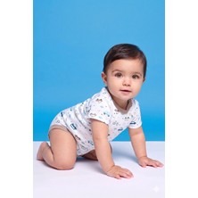Kidyra %100 Pamuk Gri Biye Detaylı Reglan Kol Bebek Body