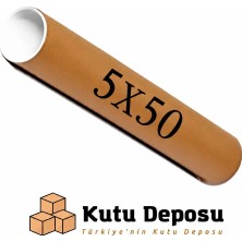 Kutu Deposu 5X50 cm Kapaklı Silindir Postüp Rulo Gönderi Kutusu (5 Adet)