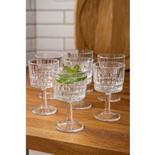 Empressco 6'lı Verde Desen Şeffaf Ayaklı Kahve Yanı Su Bardağı 80ML