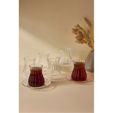 Empressco Harmancık 12 Parça Borosilikat Cam Çay Takımı, 170 Ml, El Yapımı