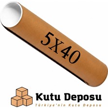 Kutu Deposu 5X40 cm Kapaklı Silindir Postüp Rulo Gönderi Kutusu (5 Adet)