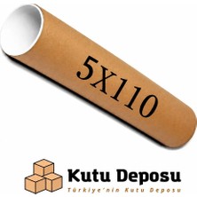 Kutu Deposu 5X110 cm Kapaklı Silindir Postüp Rulo Gönderi Kutusu (5 Adet)