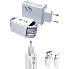Kentex Mey Ithalat® Beyaz Ultra Plus Hızlı Şarj Seti Şarj Adaptörü ve Kablosu 67W
