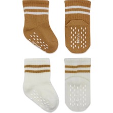 Kentex Mey Ithalat®   2'li Çemberli Kaymaz Soket Çorap 10125 Ekru Hardal