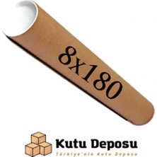 Kutu Deposu 8X180 cm Kapaklı Silindir Postüp Rulo Gönderi Kutusu (5 Adet)