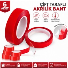 Rüzgar Makina SGS2525 Sgs Çift Taraflı Akrilik Silikonize Vhb Bant 25MM*5MT (6 Paket)