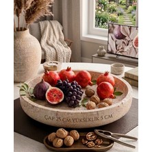 Mood Concept Traverten Dekoratif Tabak Naturel 25 cm