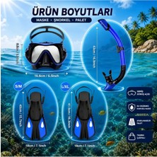 Premini Full Dalış Seti, Taşıma Çantasıyla, Ayarlanabilir Mask, Şnorkel, Palet (S-M)
