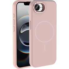 Sickossi iPhone 17E Kılıf M-Safe Şarj Özellikli Metal Kamera Çerçeveli Scks Edi Silikon Kapak - Rose Gold