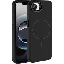 Sickossi iPhone 17E Kılıf M-Safe Şarj Özellikli Metal Kamera Çerçeveli Scks Edi Silikon Kapak - Siyah