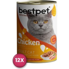 Bestpet Tavuklu Yetişkin Kedi Konservesi 400 gr x 12 Adet