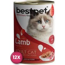 Bestpet Kuzu Etli Konserve Yetişkin Kedi Maması 400 gr x 12 Adet