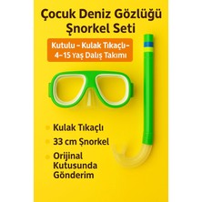 Premini Çocuk Şnorkel Maske Seti 3-6 Yaş, Kulak Tıkaçlı, Kutulu, Dalış Gözlüğü