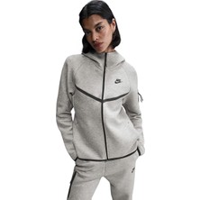 Markali Nike Tech Fleece Windrunner Hoodie Gri Kadın Sweatshirt HV6747-063