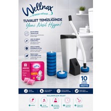 Wellnax Breeze Refresh Özel Tuvalet Temizlik Seti ve Kullan At 10 Adet Deterjanlı Tuvalet Yedek+Pembe Köpük Hediyeli