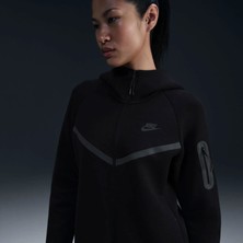 Markali Nike Tech Fleece Windrunner Hoodie Siyah Kadın Sweatshirt HV6747-010