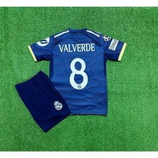 Real Madrid 2025/26 Yeni Sezon Şampiyonlar Ligi Valverde Alternatif Çocuk Forması