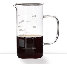 S&H Labware 400 ml Şeffaf Kulplu Beher Uzun Form Farklı Sunumlar İçin Kullanım