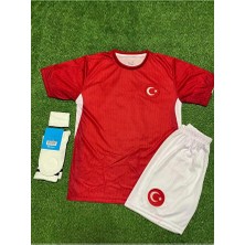 Türkiye Euro 2024 Isimsiz Çocuk Forması 4'lü Set (Red)