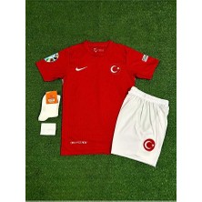 Türkiye Euro 2024 Ferdi Kadıoğlu Iç Saha 4'lü Set Çocuk Forması (Red)