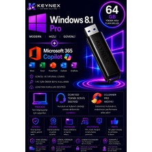 Windows 8.1 Pro Orijinal Lisans + Microsoft 365 Family 5 Kullanıcı + Copilot Destekli + 64 GB USB Kurulum Seti | Freedos Uyumlu