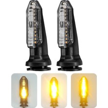 Dekohop Motosiklet LED Ön Sinyal Lambası Gündüz LED ve Kayan Sinyal Sarı/amber
