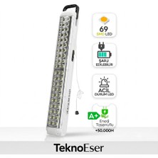 Eser Ticarett 69 Smd LED Şarjlı Acil Aydınlatma El Feneri Uzun Ömürlü A+ Enerji Tasarruflu