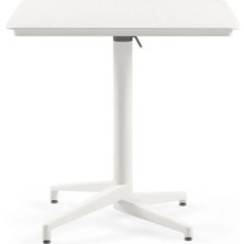Tilia Moon Katlanır Masa 70X70 cm Süt Beyaz - Bahçe, Balkon, Kafe, Restoran Için, Iç ve Dış Mekan