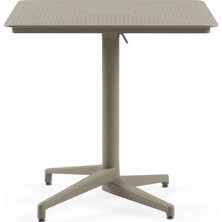 Tilia Moon Katlanır Masa 80X80 cm Vizon - Bahçe, Balkon, Kafe, Teras, Havuz Kenarı, Restoran İçin, İç ve Dış Mekan