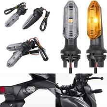 Dekohop Motosiklet LED Sinyal Ön Lambası Universal Kısa Gövde Gündüz LED ve Kayan Sinyal