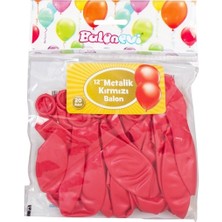 Tatlı Günler 20'li Kırmızı Metalik Balon 12" Renkli Parti Kutlama Malzemesi